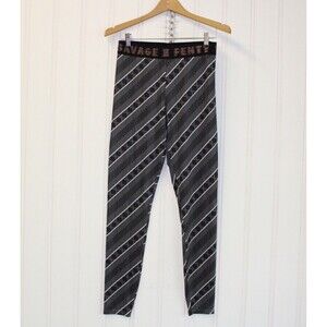 Savage X Fenty Leggings Gray Stripe Forever Savage Jersey Knit Ankle Size Medium